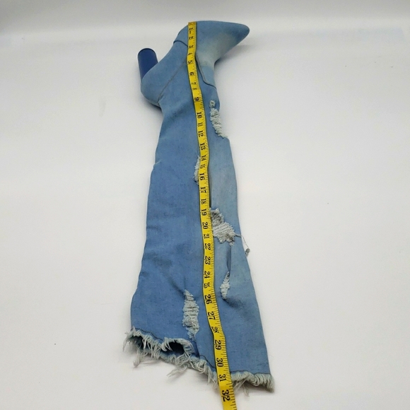 CAPE ROBBIN JEANS BOOTS 30INCHS LONG SIZE 8 1/2 COLOR BLUE JEANS FABRIC NEW - Picture 10 of 12